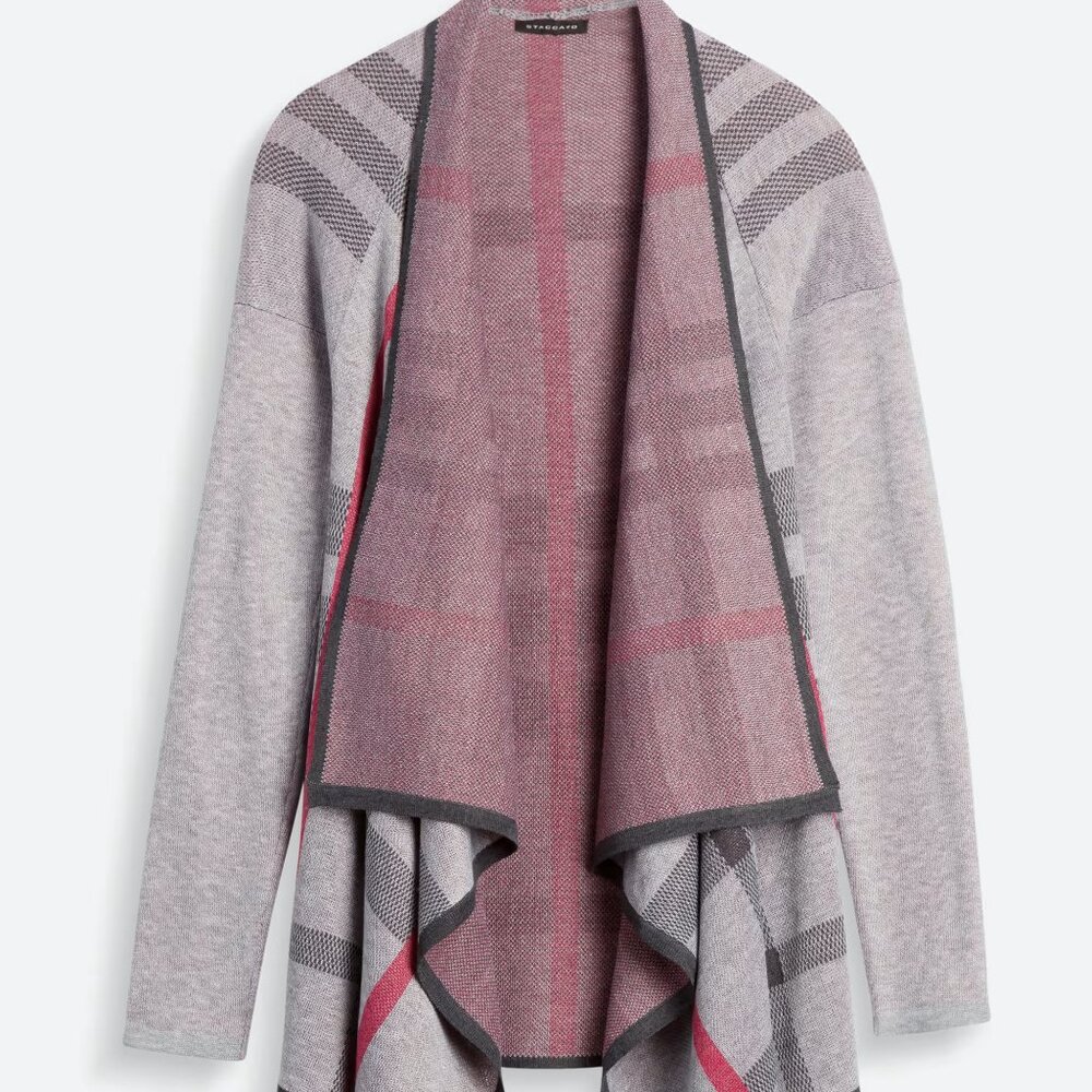 Staccato, Scandya Plaid Cardigan, Gray